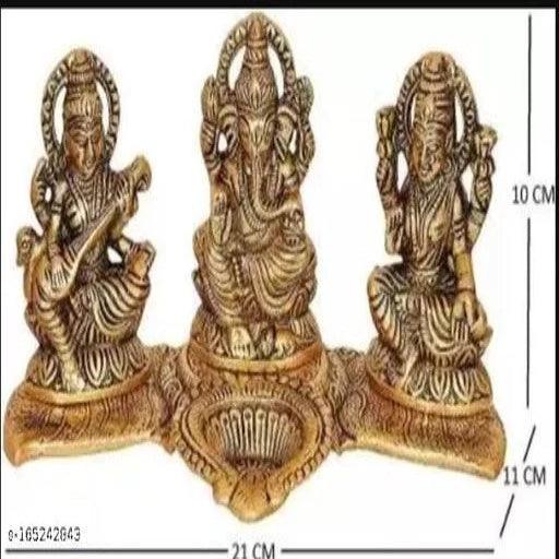 Laxmi Ganesh Saraswati With Diya - Springkart