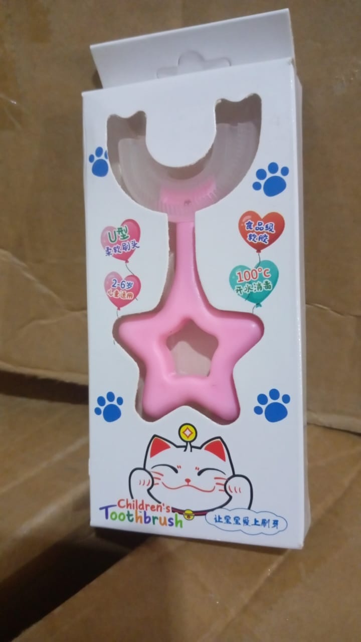 Star / U-Shape Silicone Manual Toothbrush (1 Pc) - Springkart