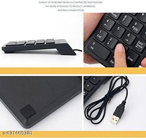 USB 2.0 Wired Numeric Keypad Slim Mini Number Pad Digital Keyboard 18 Keys Numpad - Springkart