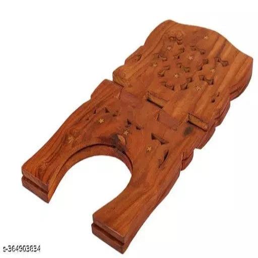 Book Holder Wooden Brown Rehal (12Inch Length ) - Springkart