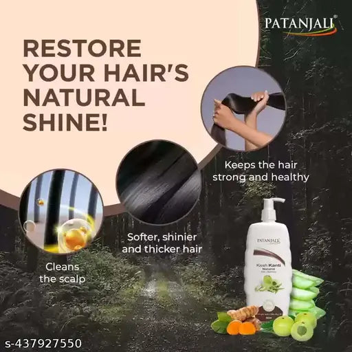 Patanjali Kesh Kanti Natural Hair Cleanser, Shampoo - 450ml x 2 (900 ml) - Springkart