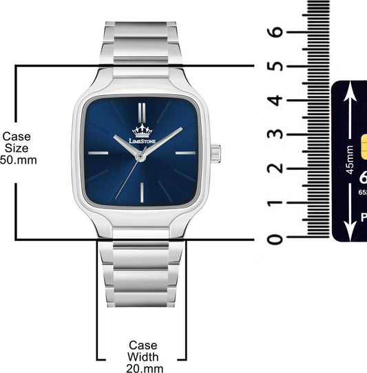 LIMESTONEĀ NEW DESIGNER SQUARE DIAL QUARTZ Analog Watch - For Men LS3316