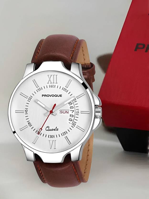 PROVOGUE Trending Premium Quality Functioning for Boys Analog Watch - For Men SK-PG-4078-WYT-BRWN Basic with Day and Date Display