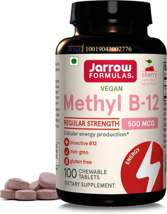 Jarrow Formulas Jarrow Methyl B-12 Cherry 500 mcg 100 tab (100 Tablets)