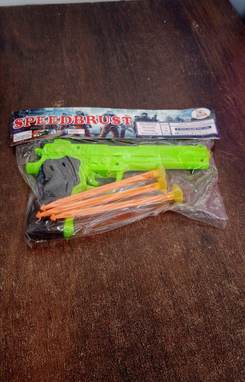 Manual 1 Gun Toys for Kids with 3 Free Soft Suction Dart Bullets / Arrow (1 Set) - Springkart
