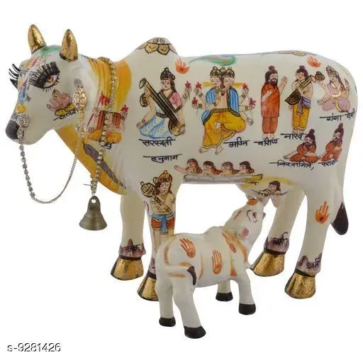 Kamdhenu Cow Statue With Calf - Springkart