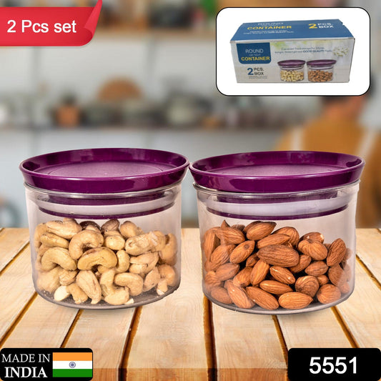 Air Tight & Unbreakable Kitchen Jar Set Food Storage Containers for Dry Fruits, Spices, Snacks, Pulses (2 Pcs Set) - Springkart