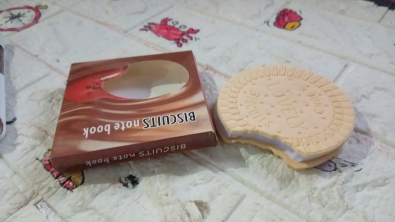 Round Biscuits Diary Notebooks Original Biscuits Smell Writing Practice Book Early Learning Copybook Premium Biscuits Book ( 1Pc Book ) - Springkart