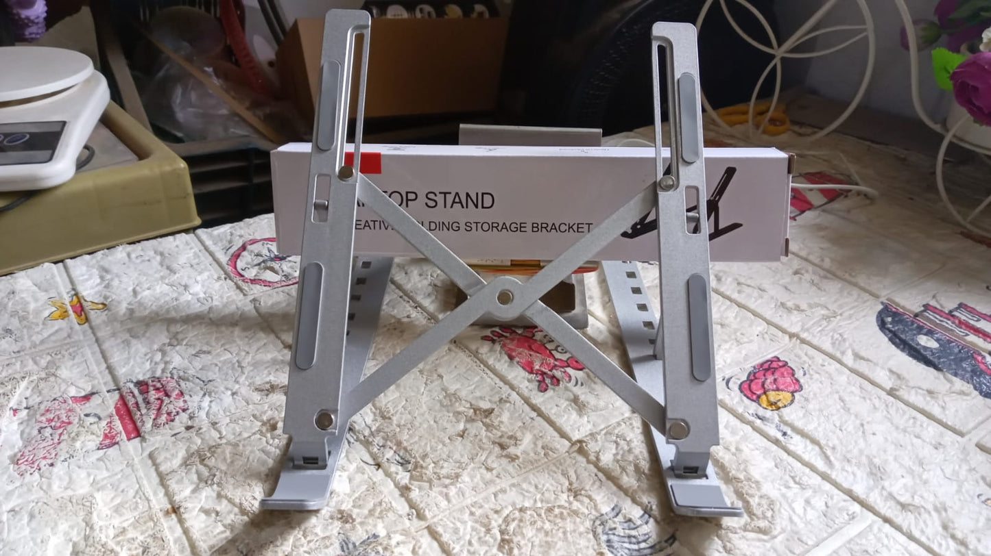Laptop Stand for Desk | Metal Portable Laptop Stand, with 6 Adjustable Angles | Laptop Riser, Phone, and Tablet Stand | Compatible for All Laptop - Springkart