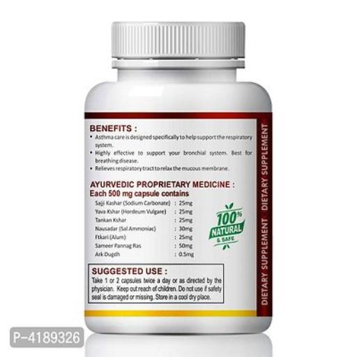Asthama Care Herbal Capsules For Chronic Allergies 100% Ayurvedic Pack Of 1 - Springkart