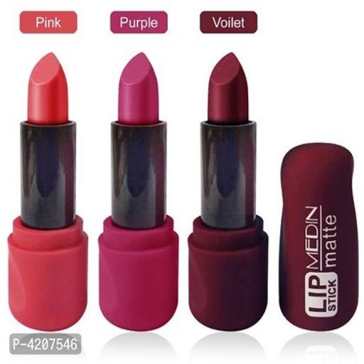 Medin Paris super matte lipstick cosmetics makup set of 3 - Springkart