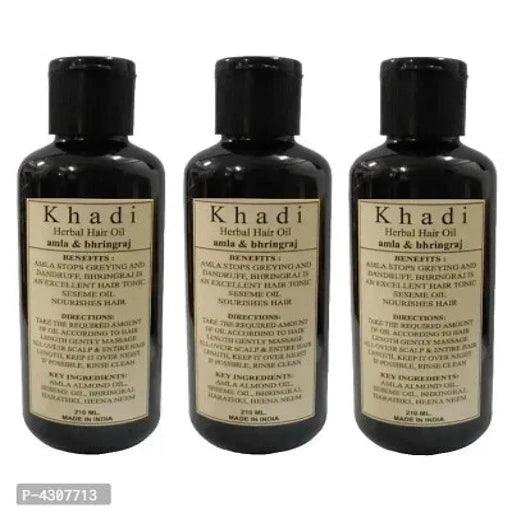 Khadi Herbal Amla Bhringraj Hair Oil 210 Ml - Pack Of 3 - Springkart