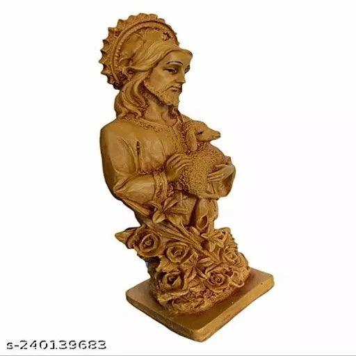 Jesus Christ Statue Idol for Living Room - 22cm (Brown) - Springkart