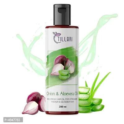Tillari Onion Aloevera Non Sticky Hair Oil For Stronger Hair Growth (200 Ml) - Springkart