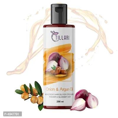 Tillari Onion Argan Non Sticky Hair Oil For Stronger Hair Growth (200 Ml) - Springkart