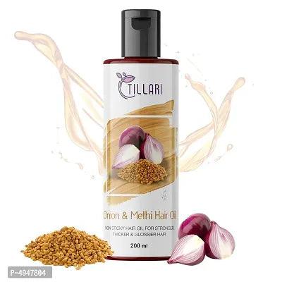 Tillari Onion Methi Non Sticky Hair Oil For Stronger Hair Growth (200 Ml) - Springkart