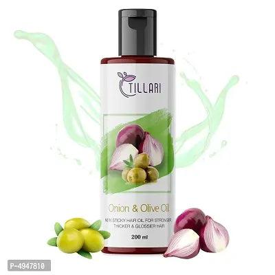 Tillari Onion Olive Non Sticky Hair Oil For Stronger Hair Growth (200 Ml) - Springkart