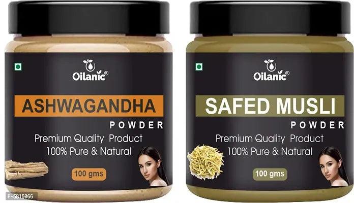 Ashwagandha Safed Musli Powder- For Skin Hair Combo Pack Of 2 Jar 100Gm (200Gm) - Springkart