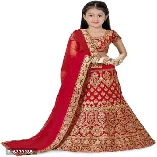 Embroidered Lehenga Choli and Dupatta Set for Girls - Springkart