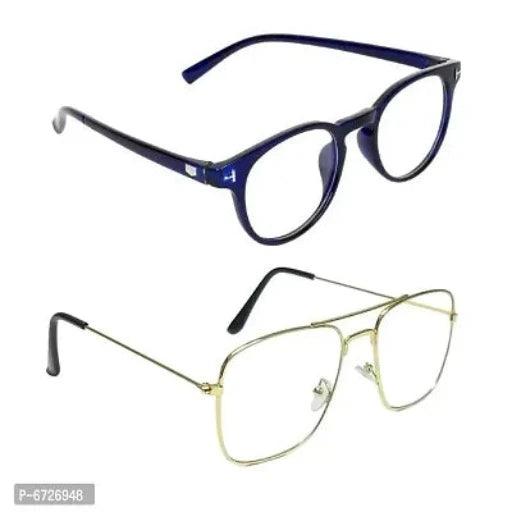 Trendy Blue Clear Polycarbonate Round Unisex Sunglasses - Springkart