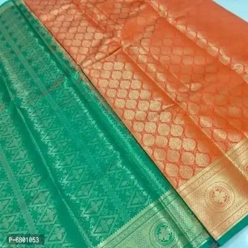 Beautiful Cotton Silk Brocade Saree with Blouse piece - Springkart