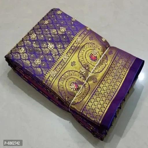 Beautiful Art Silk Saree with Blouse piece - Springkart