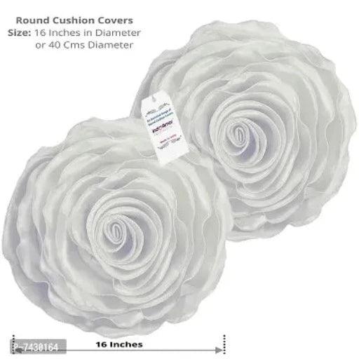 Comfortable Rose Design Super Satin Cushion Covers - Set Of 5 - Springkart