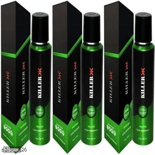 KILLER Long lasting Liquid Marine Deodorant Spray - For Men Women (150 ml Each), Pack of 3 - Springkart