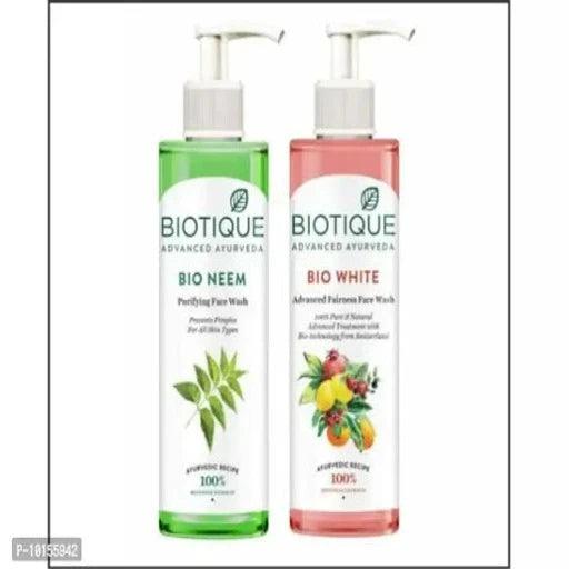 Biotique Bio Neem Face Wash 200Mlbio White Face Wash 200Ml 2Pic Set Skin Care Face Wash - Springkart