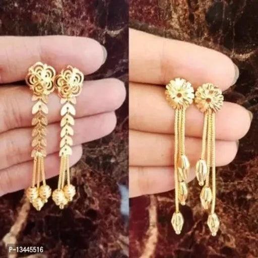 Beautiful Gold Plated Drop Earring Combo Of 2 - Springkart