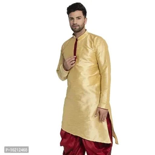 Classic Silk Blend Solid Kurta for Men