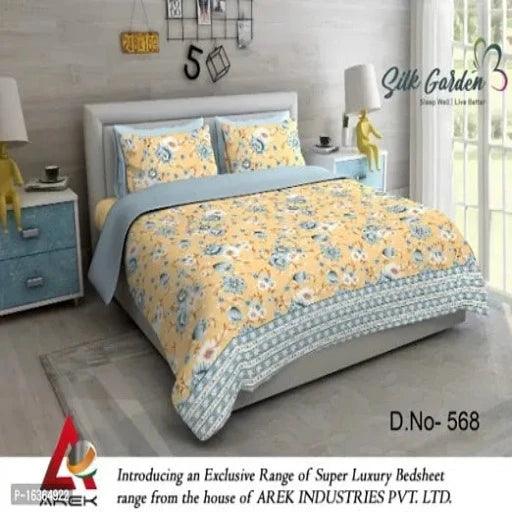 Fancy Microfiber Printed Bedsheet with 2 Pillow Covers - Springkart