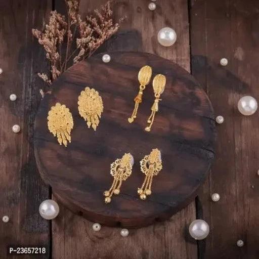 Gold Plated Latest Fancy Earrings For Women and Girls combo 3 pack - Springkart