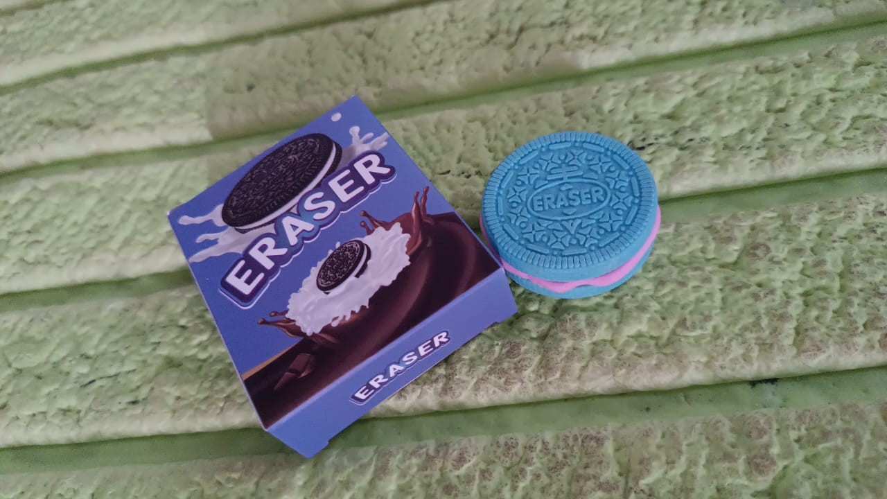 Biscuit Shape Eraser Unique Designs & Patterns (1 Pc) - Springkart