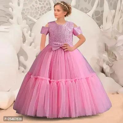 Girls Party Wear Sequin Work Long Dress - Springkart