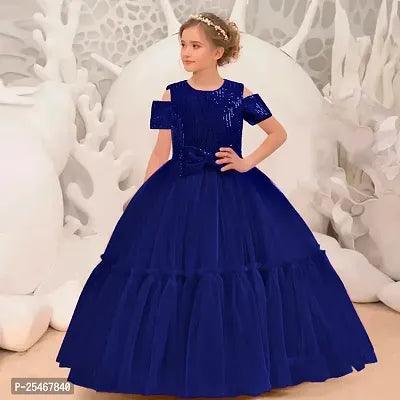 Girls Party Wear Sequin Work Long Dress - Springkart
