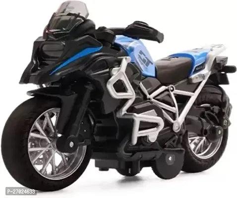Sports Ride on Bike with 12V Battery Operated/Music System/Working Lights/Training Wheels for Kids-Blue - Springkart