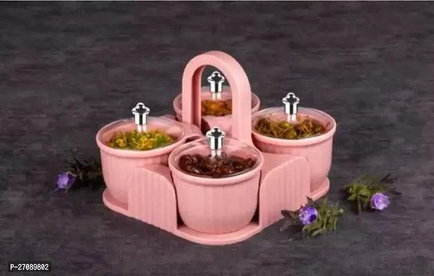 Stylish Dry Fruit Box 4 Pcs Jar Set (Pink 1 Pcs) - Springkart