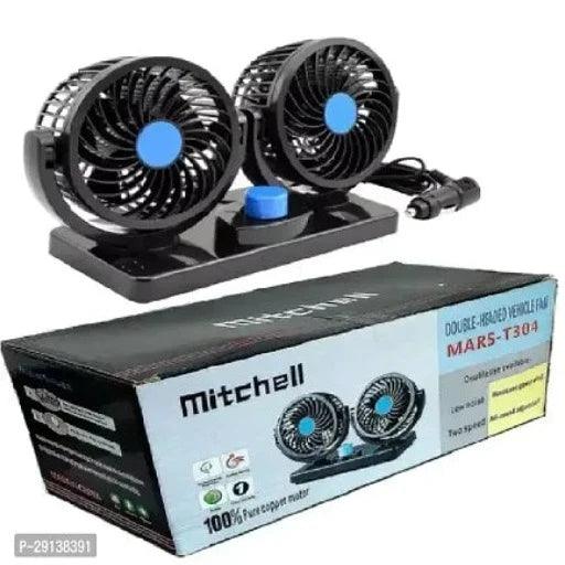 12V 360 Degree Rotatable Dual Head 2 Speed Dashboard Auto Cooling Air Fan - Universal Fitment for All Cars - Springkart