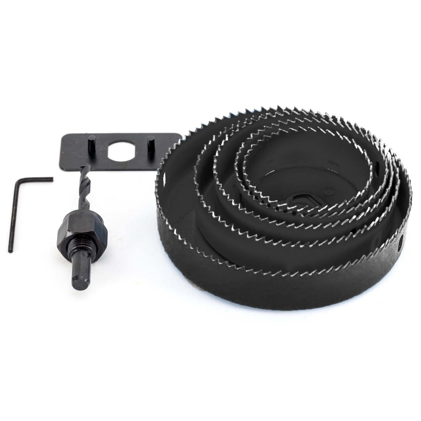 8-Piece Set Carbon Arbored Adjustable Hole Saw Set Round Circular (64 mm, 76mm1 89mm, 102mm & 127mm) - Springkart