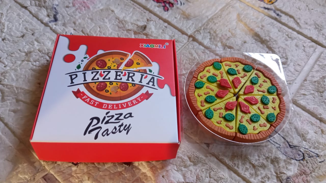 3D Pizza Slices Kids Favourite Food Eraser, Pizza 7 slice eraser for kids Adults fast food lover Stationary Kit Fancy & Stylish Colorful Erasers, for Return Gift, Birthday Party, School Prize - Springkart