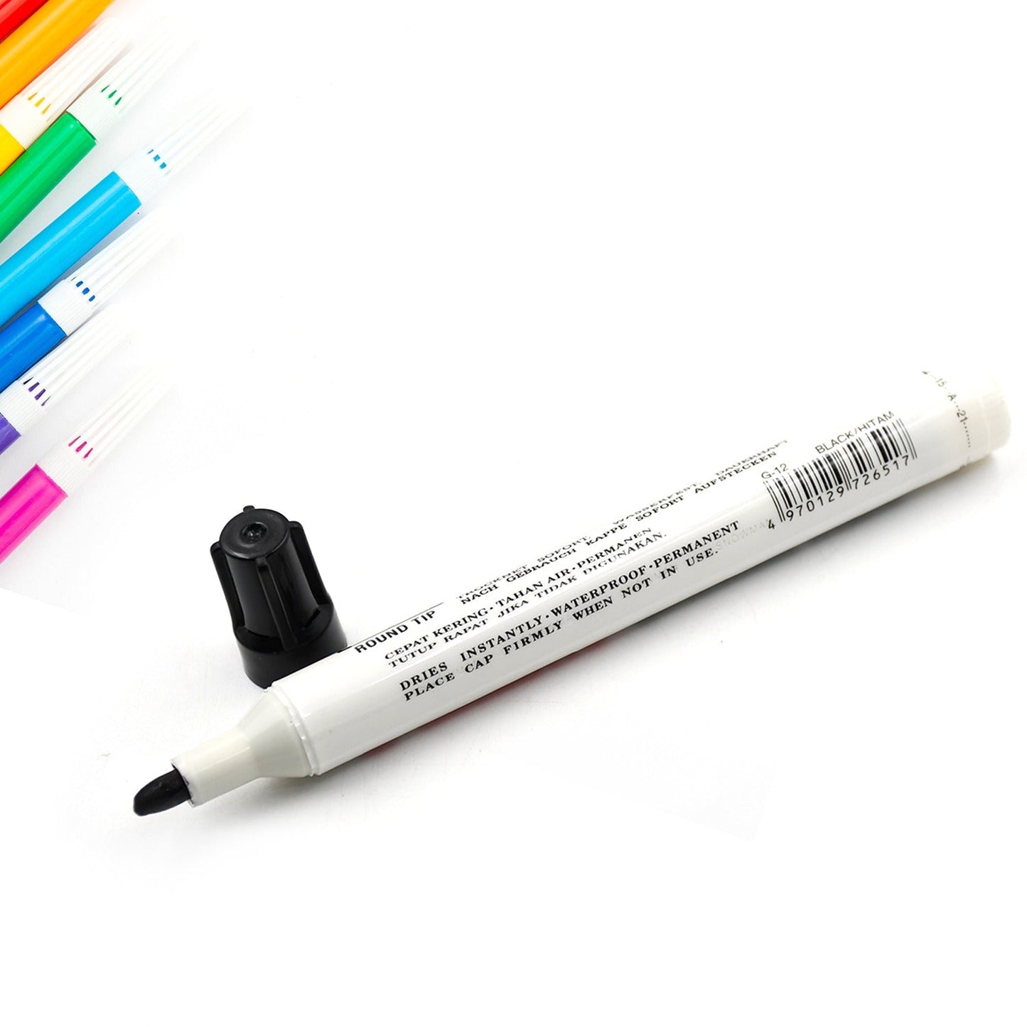 BLACK PERMANENT MARKER LEAK PROOF MARKER CRAFTWORKS, SCHOOL PROJECTS AND OTHER | SUITABLE FOR OFFICE AND HOME USE (PACK OF 12 PC) - Springkart