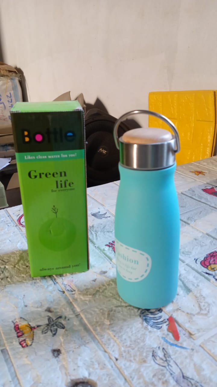 Stainless Steel Water Bottle With Handle, Fridge Water Bottle, Stainless Steel Water Bottle Leak Proof, Rust Proof, Hot & Cold Drinks, Gym Sipper BPA Free Food Grade Quality, Steel fridge Bottle For office / Gym / School (360 ML) - Springkart