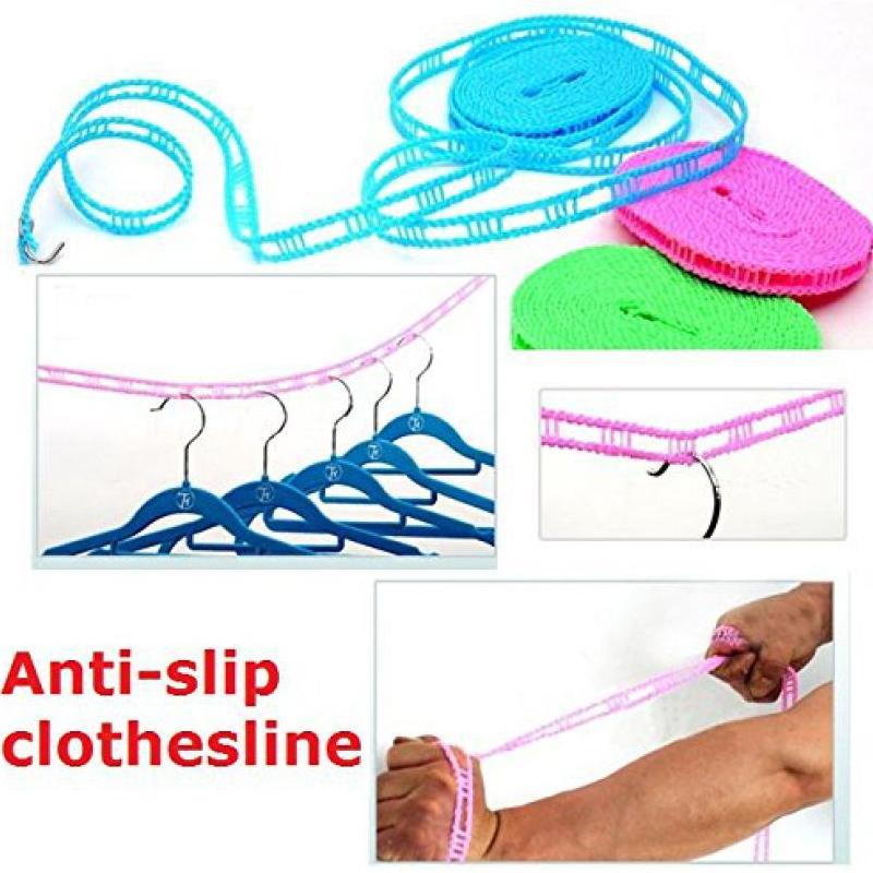 190 Clothesline Drying Nylon Rope With Hooks - Springkart