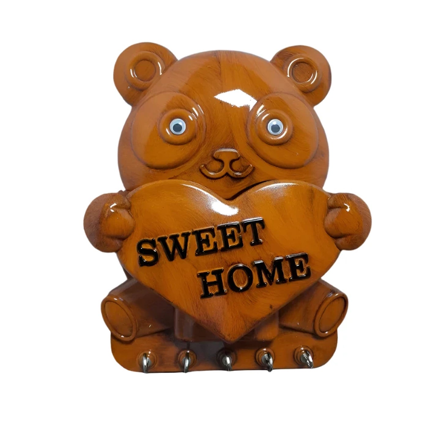 Cute Plastic Panda Key Holder Wall Key Rack With 5 Hooks (1 Pc) - Springkart