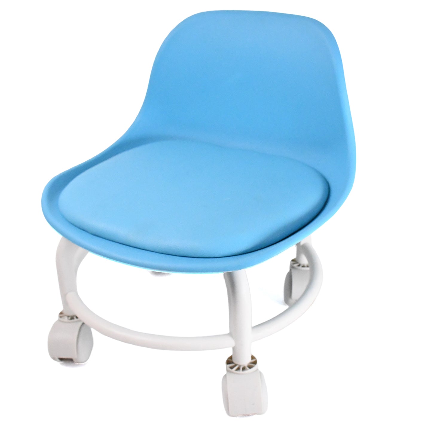 Plastic Low Round Rolling Stool With Wheels Pedicure Stool (1 Pc Mix Color) - Springkart
