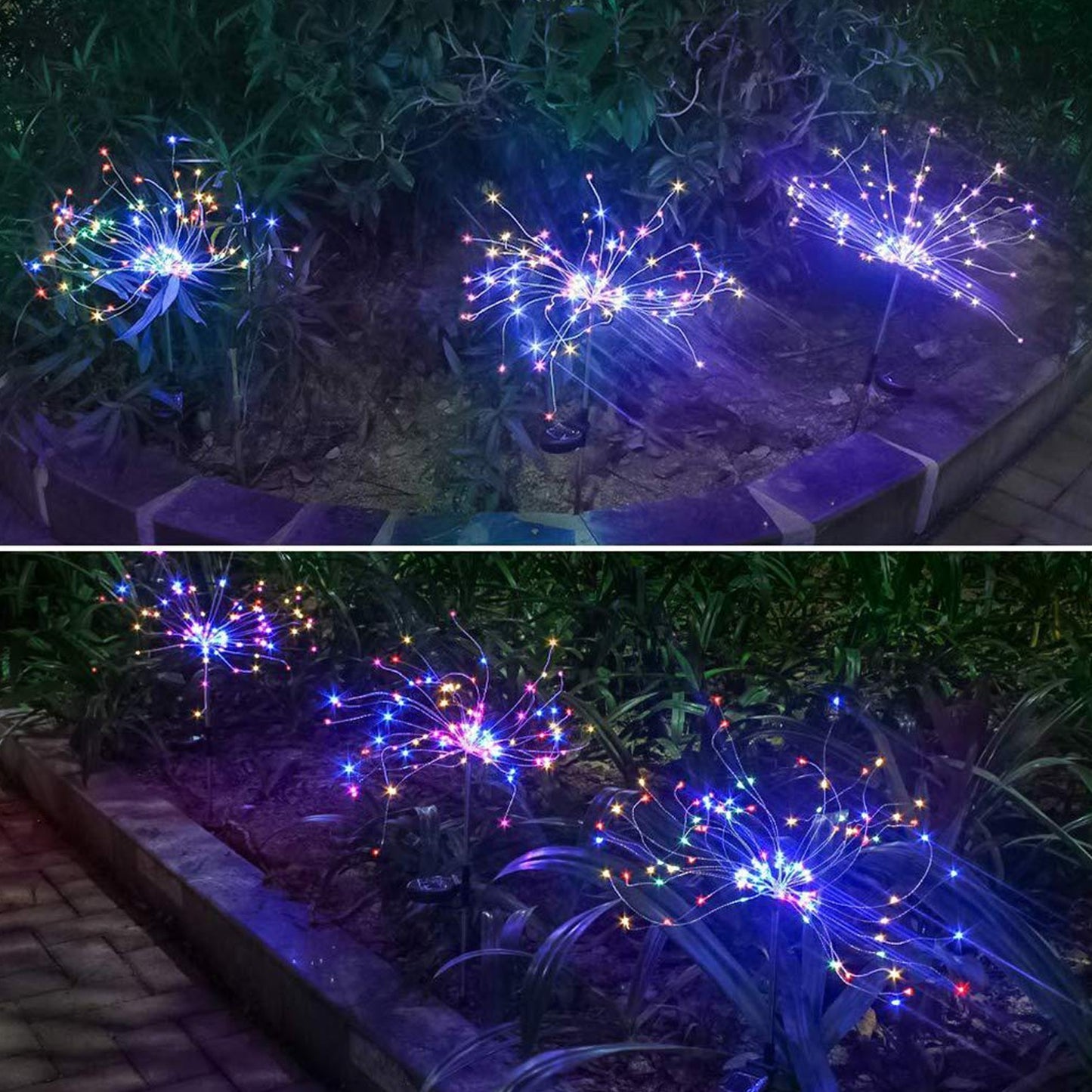 Colorful Multi Led Outdoor Solar Garden Lights (2 Pcs Set) - Springkart