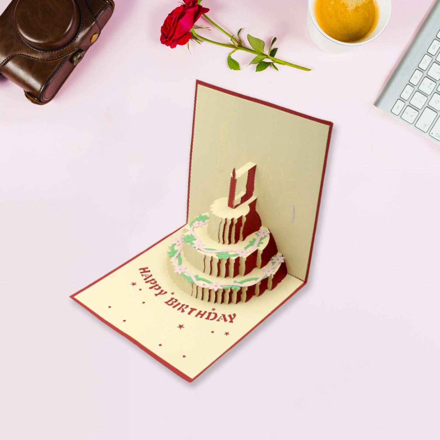 3D Paper Wish Card High Quality Paper Card All Design Card Good Wishing Card (Birthday , Valentine , love , Christmas Card) (1Pc ) - Springkart