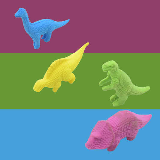 Small Dinosaur Shaped Erasers (4 Pc): Animal Erasers for Kids (School Supplies) - Springkart