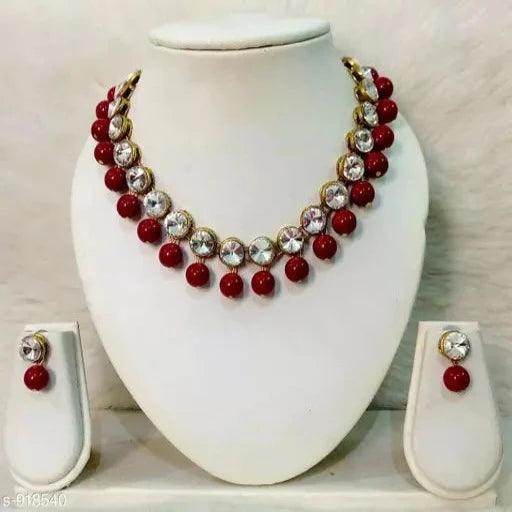 Trendy Alloy & Kundan Beads Necklace Set - Springkart